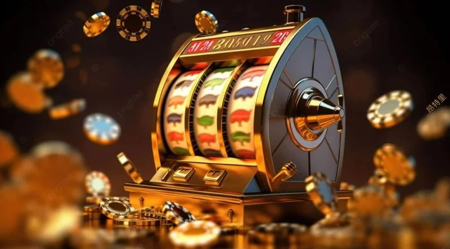 Tampilan permainan slot dengan reel dan simbol warna-warni